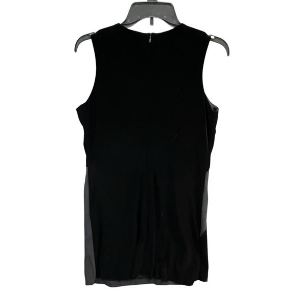 Molly Malloy Shift Dress 12 Petite Black Gray Velvet Classic Cocktail LBD Vtg - Picture 6 of 14